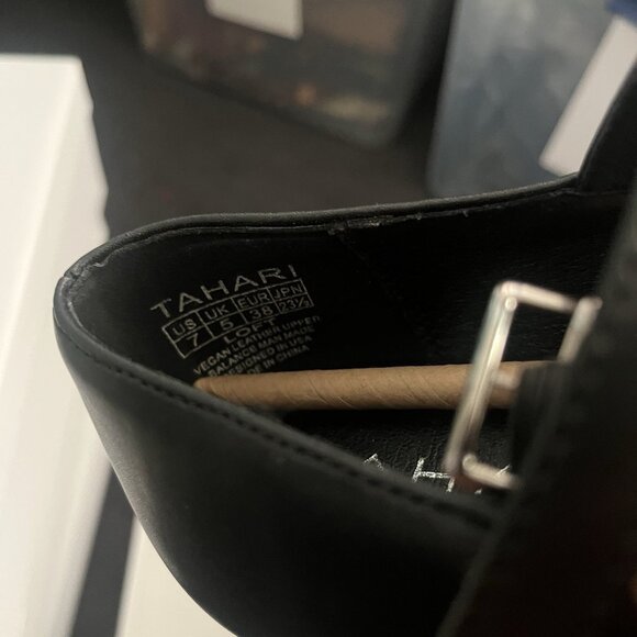 Tahari NEW Size 7 Loft Mary Jane Patent Toe Black Round Flat Shoes - Picture 6 of 6